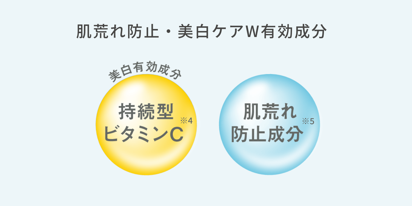 肌荒れ防止・美白ケアW有効成分